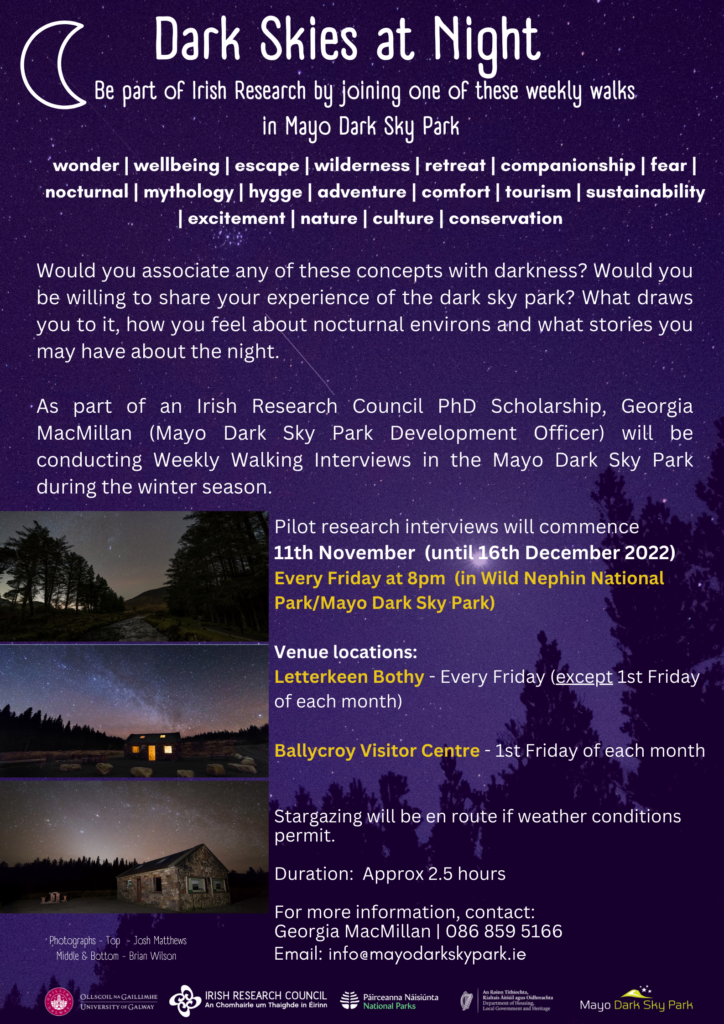 Dark Skies at Night Weekly Walk Flyer