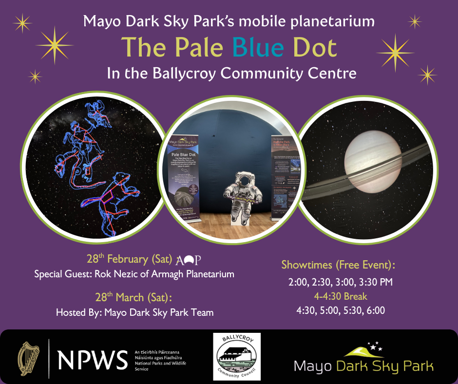 Visit the Pale Blue Dot: Our Mobile Planetarium in the Ballycroy Community Centre